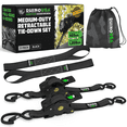 thumbnail image 1 of Rhino USA 1" x 10' Retractable Ratchet Straps 1,209lb Break Strength (Black 2-Pack), 1 of 7