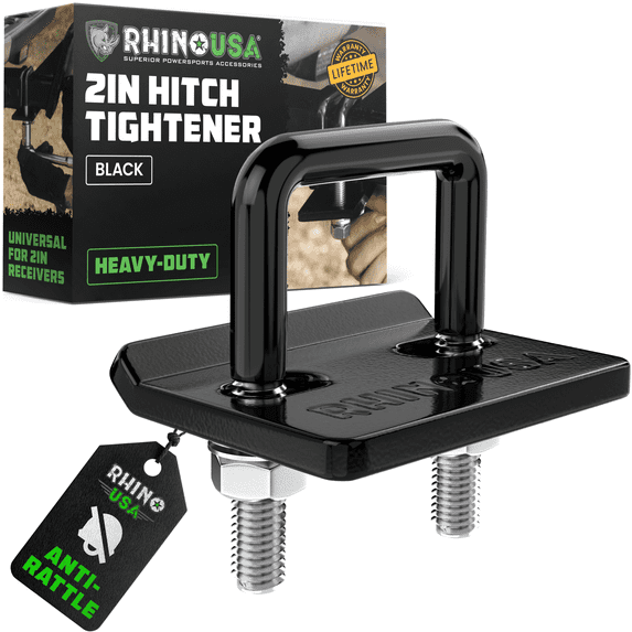 Rhino USA Hitch Tightener Anti-Rattle Clamp - Heavy Duty Steel Stabilizer for 1.25 and 2 inch Hitch