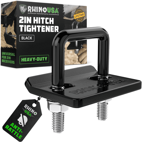 Rhino USA Hitch Tightener Anti-Rattle Clamp - Heavy Duty Steel Stabilizer for 1.25 and 2 inch Hitch