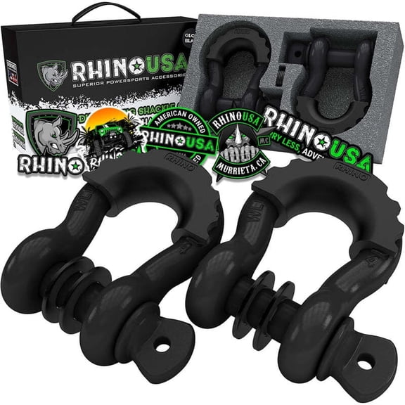 Rhino USA RNO-MATTE-SHACK D Ring Shackle Hitch & Towing Parts & Sets, 2 Pack