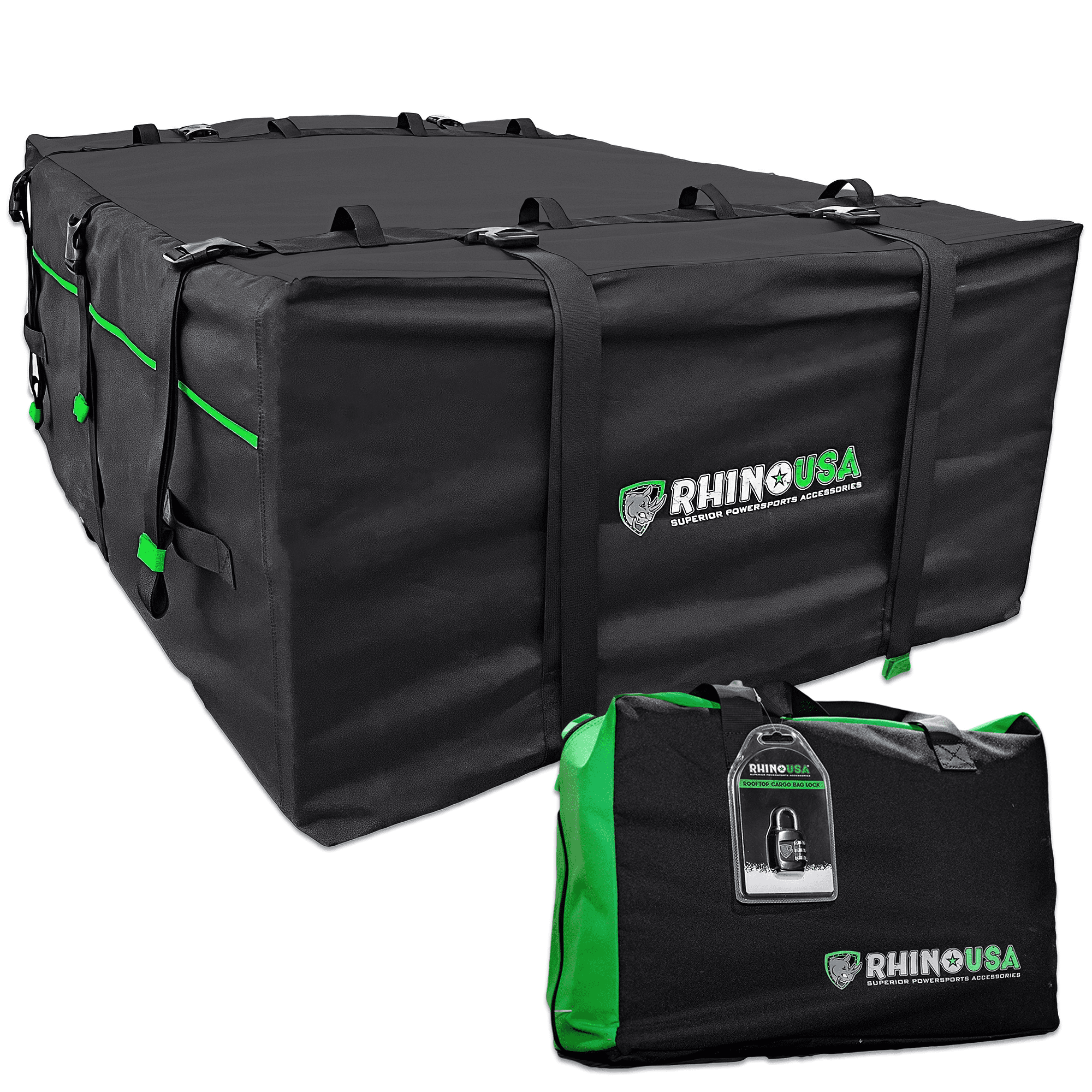 Rhino USA Rooftop Cargo Carrier (17.7 Cubic Feet) Heavy Duty Waterproof Roof Top Bag Lock Included