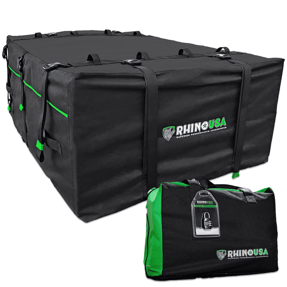 Rhino USA Rooftop Cargo Carrier (17.7 Cubic Feet) Heavy Duty Waterproof Roof Top Bag Lock Included