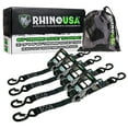 thumbnail image 1 of Rhino USA Self Tensioning Ratchet Tie Down Straps (4PK 1.6INX15FT)- Heavy Duty Patented Cargo Strap Keeps Tension When Your Load Shifts - Used for Motorcycle, ATV, UTV, Truck, General Cargo & More, 1 of 7