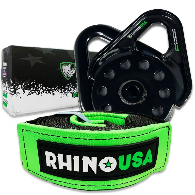 Rhino USA Snatch Block + Tree Saver Combo 
