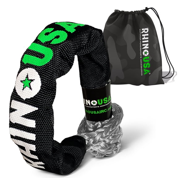 Rhino USA Synthetic Soft Shackle Rope (1-Pack) - 3/8 Inch x 22 Inch (31,400lb Min Break Strength) Offroad Soft Shackle Recovery Kit for Truck, UTV, ATV - Compatible With Jeep, Toyota, Ford & More!