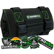 Rhino USA Tool Bag Roll - Heavy Duty Canvas Organizer Pouch for Tools - w/ Labeled & Removable Pouch