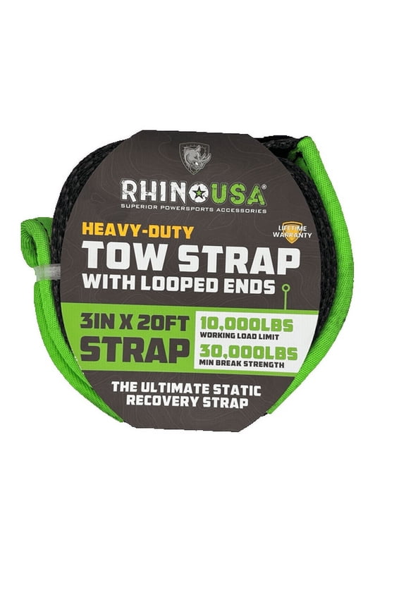 Tow Strap 3in x 20ft, 1 Count per Pack – Heavy Duty Recovery Strap for Towing