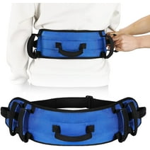 Rhino Valley Gait Belt Transfer Belt for Senior with 7 Handles, 59" Anti-Slip Transfer Belt for Elderly, Lift Belt with Quick Release Buckle, Medical Nursing Safety Patient Assist, Blue & Black