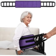 Rhino Valley Transfer Sling, Gait Belt with 10 Padded Handles, Non-Slip Nursing Transfer Belt, Safety Standing and Lifting Aid for Disabled, Elderly, Seniors, Injured,Purple+Black