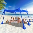 thumbnail image 1 of Rhino Valley Beach Tent Sun Shelter, Canopy Tent Sun Shade UPF50+ Protection with 8 Sandbags 4 Stability Poles, Outdoor  Shade Canopy for Camping, Fishing,Indigo, 1 of 9