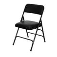 thumbnail image 1 of Rhino Vinyl Padded Metal Folding w/Triple Brace Quad Hinge Chair - Black, 1 of 4