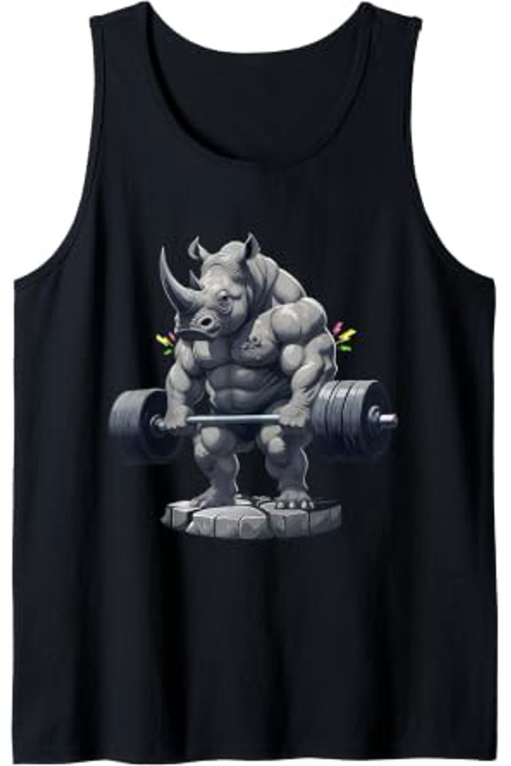 Rhino Weightlifting Powerlifting Beast Gym Workout Tank Top Size S-3XL