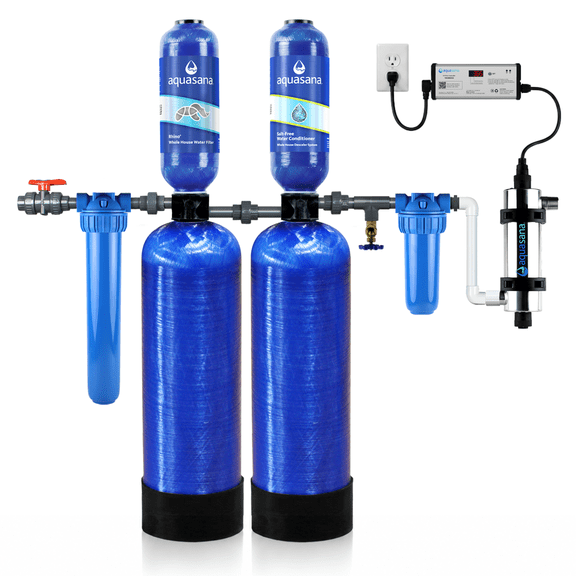 Rhino Well Water with UV + Tall Salt-Free Water Conditioner