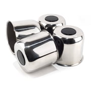 RhinoTuning 4.88in Stainless Push Through Wheel Center Caps For Trailers Trucks SUVs RV Wheel Rims 4pcs