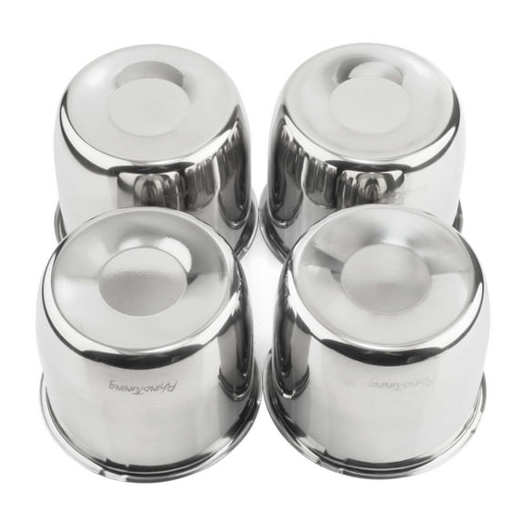 RhinoTuning Push Through Wheel Center Cap 4.25in Hub 3.58in H for Truck Trailer Rims Stainless Steel