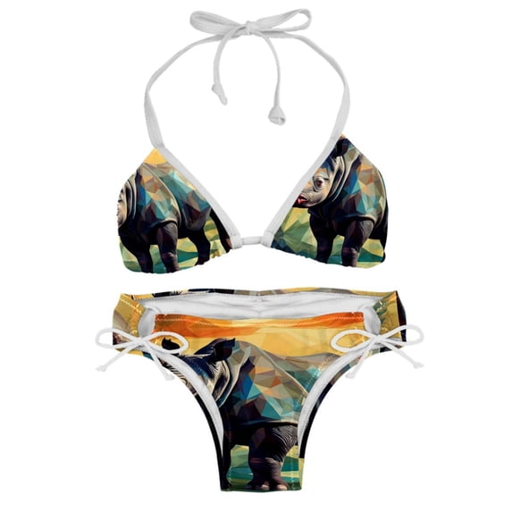 Rhinoceros Adjustable Strap Bikini Set with Detachable Sponge, Two-Pack - Ideal for All Swim Suit Scenes