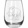 thumbnail image 1 of Rhinoceros Body Zoo Animal Themed Etched 15.25oz Libbey Stemless Wine Glass, 1 of 1