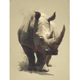 thumbnail image 1 of Rhinoceros Canvas Print, African Wildlife Wall Art, Decor for Living Room, Bedroom, Office, Hotel, Entryway, Lodge, 1 of 8