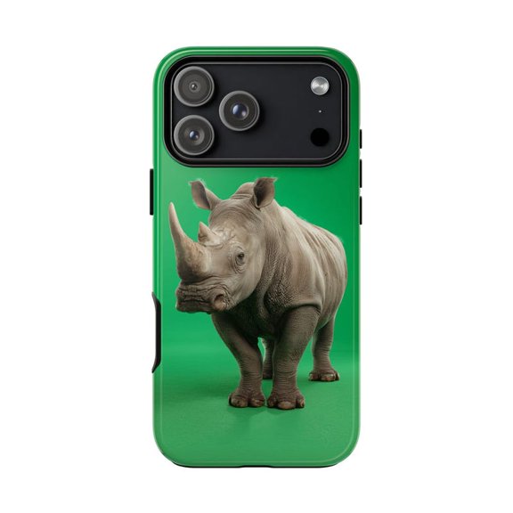 Rhinoceros Chroma Green Rhino Art Case for iPhone 17 16 15 14 13 12 11 Pro Max