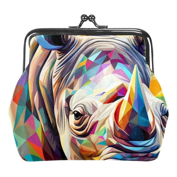 Rhinoceros Coin Purse Wallet Bag Change Pouch Gifts for Women Kids Girls Key Holder