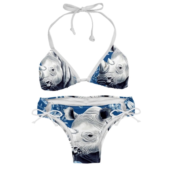 Rhinoceros Detachable Sponge Adjustable Strap Bikini Set 2-Pack Swimwear Swimsuit Beach Pool Party