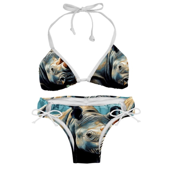 Rhinoceros Detachable Sponge Adjustable Strap Bikini Set Two-Pack Swim Suits for WomenToolStrip with applicable scenes