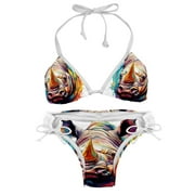 Rhinoceros Detachable Sponge Adjustable Strap Bikini Set Two-Pack Swimsuit for Women