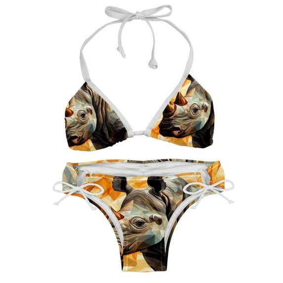 Rhinoceros Detachable Sponge Adjustable Strap Bikini Set Two-Pack for Various Scenes