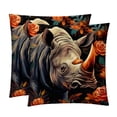 thumbnail image 1 of Rhinoceros Elegant Velvet Throw Pillows with Unique Patterns for Chair Pillow Covers & Throw Pillow - Set of 2, Available in 16x16, 18x18, & 20x20 inches for, 1 of 6