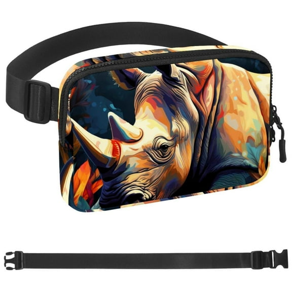 Rhinoceros Fanny Pack Waist Packs for Men Women, Waist Bag Hip Pack for Travel Hiking Running Outdoor Sports