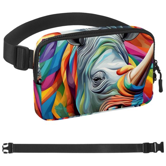 Rhinoceros Fanny Pack for Women and Men,Waist Bags, Running Waist Bag, Large Pouch & Adjustable Strap,Waterproof ,for Gym,Jogging, Cycling, Traveling, Fitness, Hiking