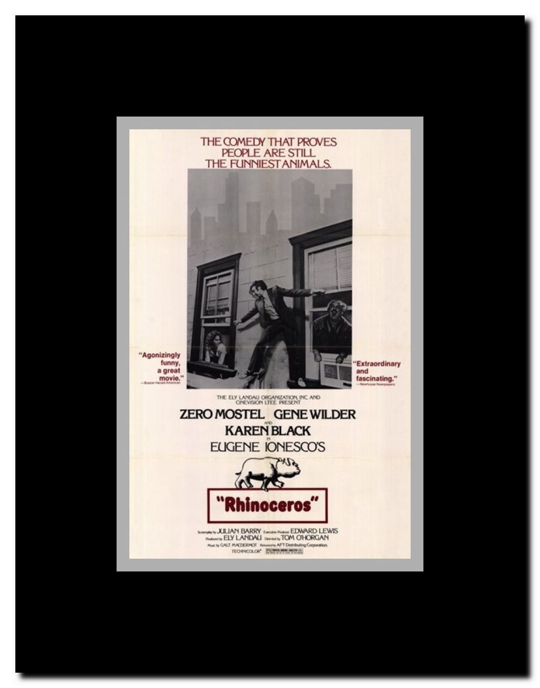 Rhinoceros Framed Movie Poster