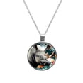thumbnail image 1 of Rhinoceros Glass Design Circular Pendant Necklace - Stunning Jewelry for All Occasions, 1 of 5