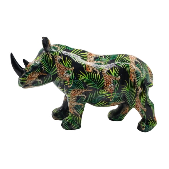 Rhinoceros Home Decor, Figurines Animals Rhinoceros Colorful, Unique Figurines Collectibles Art, Vibrant Art Figurines Animals For Home Or Business