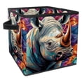 thumbnail image 1 of Rhinoceros Large Capacity Foldable Storage Baskets with Handle, 10.8"x10.5"x10.6", Toy Storage Cube Organizer Storage Containers, 1 of 6