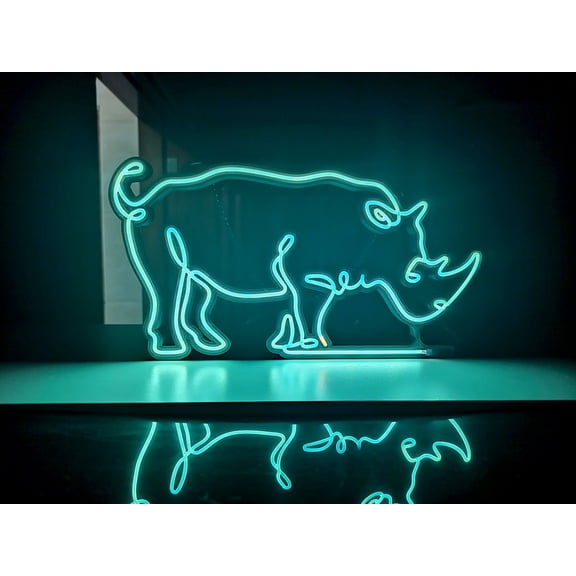 Rhinoceros Neon Sign, Rhinoceros Led Sign, Animal Led Light, Rhinoceros Neon Light, Custom Animal Neon Light, Home Room Wall Art Decor
