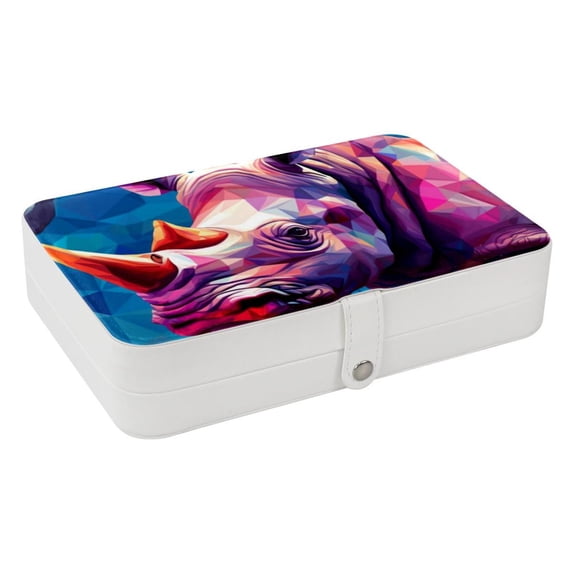 Rhinoceros Portable PU Leather Jewelry Organizer with Removable Compartment, Storage Box, Necklace Holder, and Travel Organizer