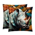 thumbnail image 1 of Rhinoceros Set of 2 Velvet Throw Pillow with Unique Patterns - 16x16, 18x18, 20x20 Inches for Various Occasions - Pillows Covers Throw Pillow Inserts Pillow Inserts, 1 of 6