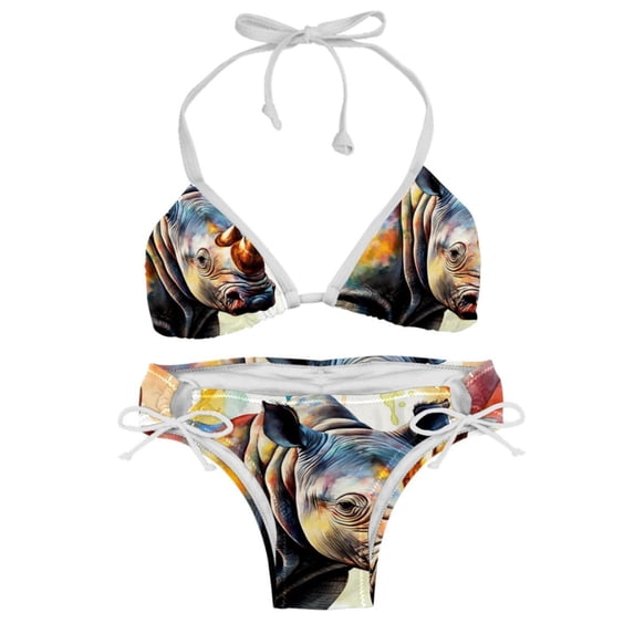 Rhinoceros Swim Suit Women Bikini Set Detachable Sponge Adjustable Strap Two-Pack Swim Wear