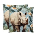 thumbnail image 1 of Rhinoceros Velvet Throw Pillow Covers Set of 2 - Unique Patterns, 16x16/18x18/20x20 Inches,for Home Decor, Sofa, Bed - Pillow Inserts Included, 1 of 6