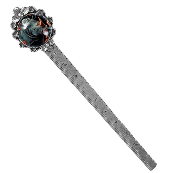 Rhinoceros Vintage Silver Lace-Edged Bookmark: a Gift for Readers and Book Lovers