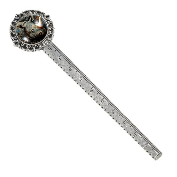 Rhinoceros Vintage Silver Lace-Edged Bookmark: a Gift for Readers and Book Lovers