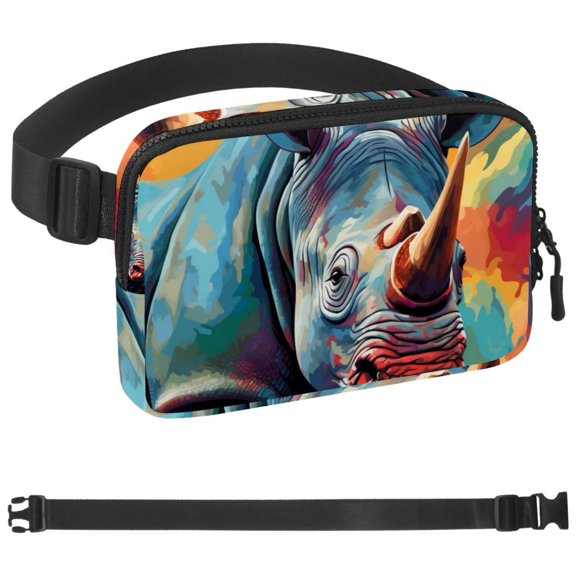 Rhinoceros Waist Pack for Running Fanny Pack for Women and Men Crossbody Belt Bag Bum Bag with Adjustable Strap for Sports