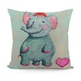 thumbnail image 1 of Rhinoceros Watercolor Fabric Decorative Pillow Machine Washable, Indoor Outdoor Decorative Pillow for Couch, Bed or Patio,, 1 of 5