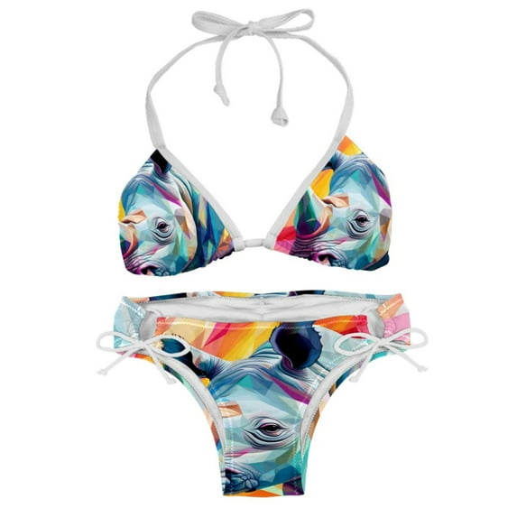 Rhinoceros Women's Detachable Sponge Adjustable Strap Bikini Set Swim Suit Two-Pack