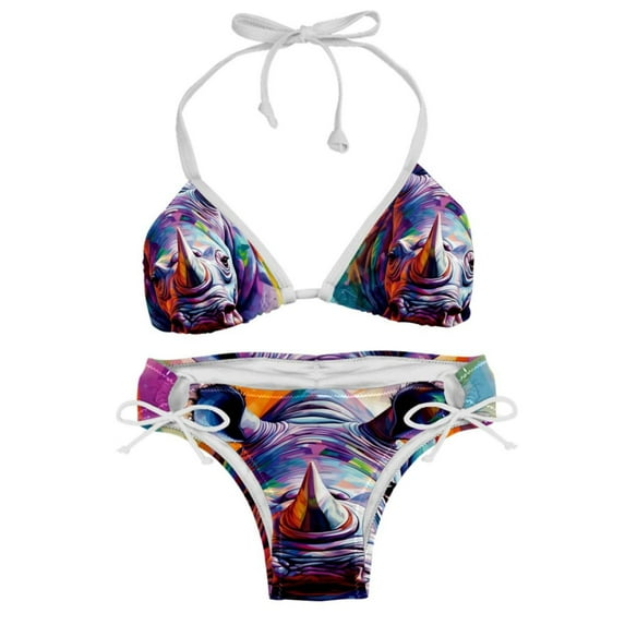 Rhinoceros Women's Swimwear Bikini Set with Detachable Sponge and Adjustable Strap - Two-Pack, Beach Vacation-ready
