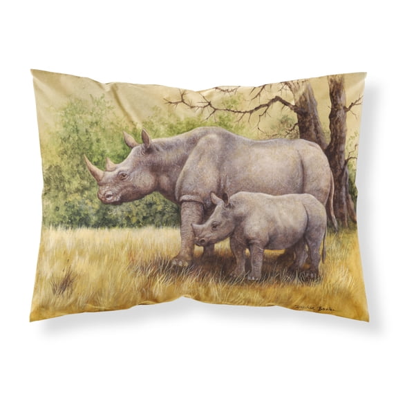 Rhinoceros by Daphne Baxter Fabric Standard Pillowcase