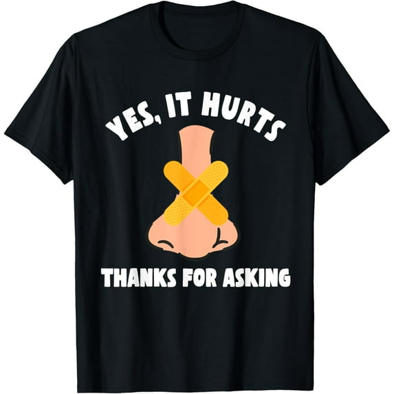 Rhinoplasty Surgery Nose Job Patient Cosmetic Nasal Recovery T-Shirt men and women can wear, black, white, gifts