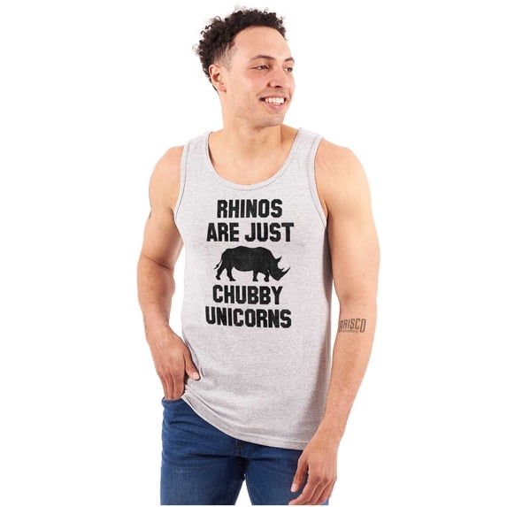 Rhinos Are Just Chubby Unicorns Plus Size Graphic Tank Top Brisco Brands 2X