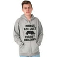 thumbnail image 1 of Rhinos Are Just Chubby Unicorns Unisex Fleece Graphic Zip Up Hoodie Brisco Brands 2X, 1 of 3